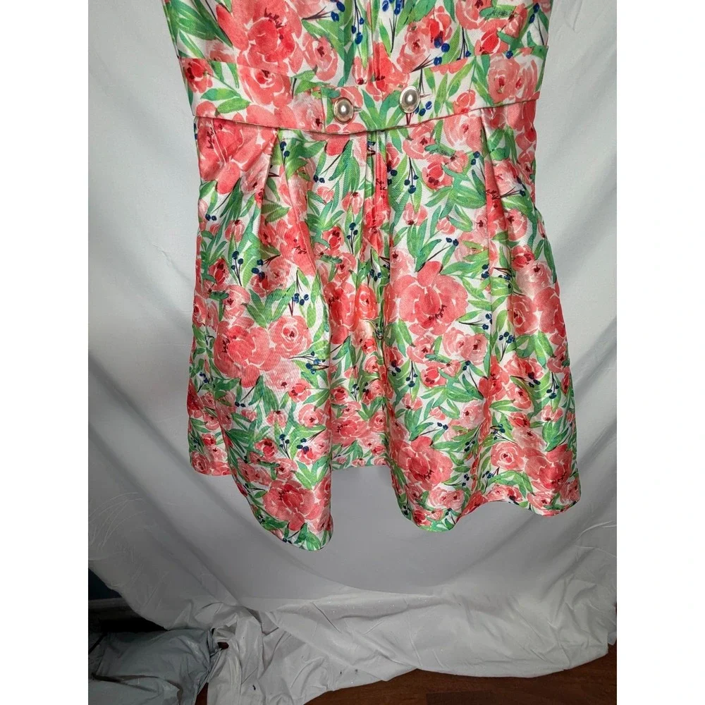 Wonder Nation Girls Floral Party Dress Bow Waist Sleeveless Size 14